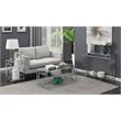 Home Square Glass Top End Table in Chrome Metal Frame - Set of 2