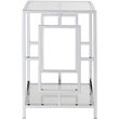Home Square Glass Top End Table in Chrome Metal Frame - Set of 2