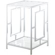 Home Square Glass Top End Table in Chrome Metal Frame - Set of 2