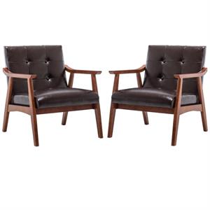 home square natalie furniture accent chair in espresso - set of 2