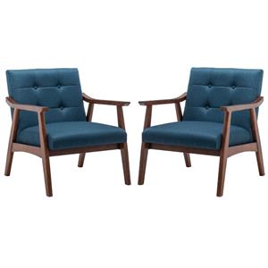 home square natalie furniture accent chair in blue - set of 2