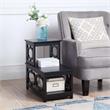 Home Square Chairside End Table in Black Wood Finish - Set of 2