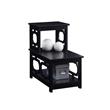 Home Square Chairside End Table in Black Wood Finish - Set of 2