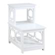 Home Square Chairside End Table in White Wood Finish - Set of 2