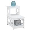Home Square Chairside End Table in White Wood Finish - Set of 2