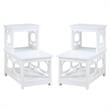 Home Square Chairside End Table in White Wood Finish - Set of 2