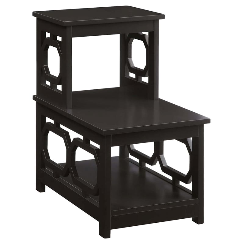 Home Square Chairside End Table in Espresso Wood Finish - Set of 2