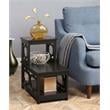Home Square Chairside End Table in Espresso Wood Finish - Set of 2