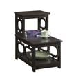 Home Square Chairside End Table in Espresso Wood Finish - Set of 2