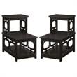 Home Square Chairside End Table in Espresso Wood Finish - Set of 2