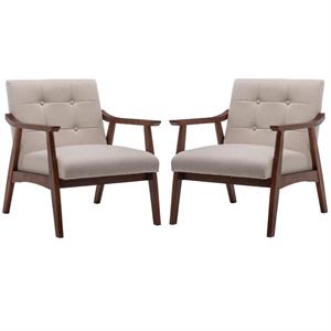 home square natalie furniture accent chair in beige - set of 2