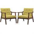 Home Square Natalie Furniture Accent Chair in Yellow - Set of 2