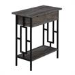 Home Square Top End Table with Charging Station in Gray - Set of 2