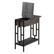 Home Square Top End Table with Charging Station in Gray - Set of 2