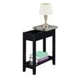Home Square Furniture Top End Table in Black Wood Finish - Set of 2