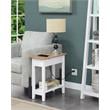 Home Square Furniture Top End Table with Charging Station in White - Set of 2