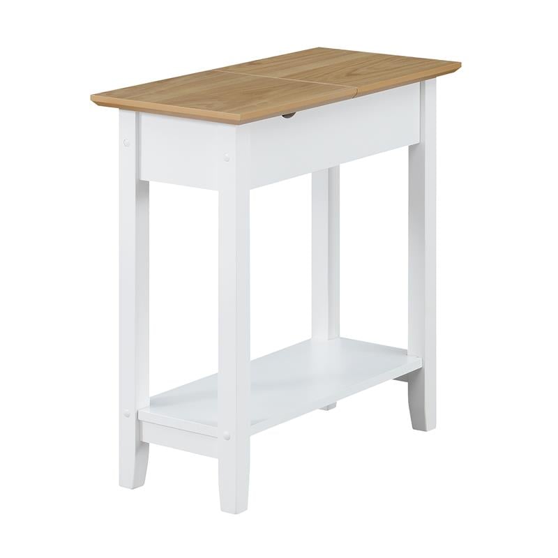 Home Square Furniture Top End Table with Charging Station in White - Set of 2