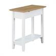 Home Square Furniture Top End Table with Charging Station in White - Set of 2