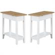 Home Square Furniture Top End Table with Charging Station in White - Set of 2