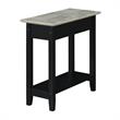 Home Square Furniture End Table with Charging Station in Black - Set of 2