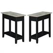 Home Square Furniture End Table with Charging Station in Black - Set of 2
