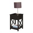 Home Square Furniture One-Drawer End Table in Espresso Wood Finish - Set of 2