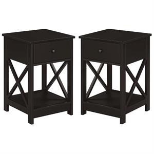 home square furniture one-drawer end table in espresso wood finish - set of 2