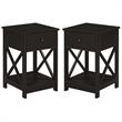 Home Square Furniture One-Drawer End Table in Espresso Wood Finish - Set of 2