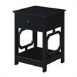 Home Square One-Drawer End Table in Black Wood Finish - Set of 2