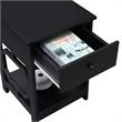 Home Square One-Drawer End Table in Black Wood Finish - Set of 2