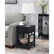 Home Square One-Drawer End Table in Black Wood Finish - Set of 2
