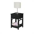 Home Square One-Drawer End Table in Black Wood Finish - Set of 2
