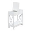 Home Square Top End Table with Charging Station in White - Set of 2