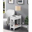 Home Square Top End Table with Charging Station in White - Set of 2