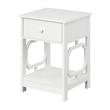 Home Square One-Drawer End Table in White Wood Finish - Set of 2