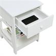 Home Square One-Drawer End Table in White Wood Finish - Set of 2