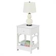 Home Square One-Drawer End Table in White Wood Finish - Set of 2