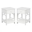 Home Square One-Drawer End Table in White Wood Finish - Set of 2