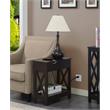 Home Square Top End Table with Charging Station in Espresso - Set of 2