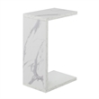 Home Square C End Table in Faux White Marble Wood - Set of 2