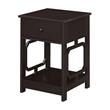 Home Square One-Drawer End Table in Espresso Wood Finish - Set of 2