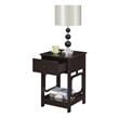 Home Square One-Drawer End Table in Espresso Wood Finish - Set of 2