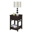 Home Square One-Drawer End Table in Espresso Wood Finish - Set of 2