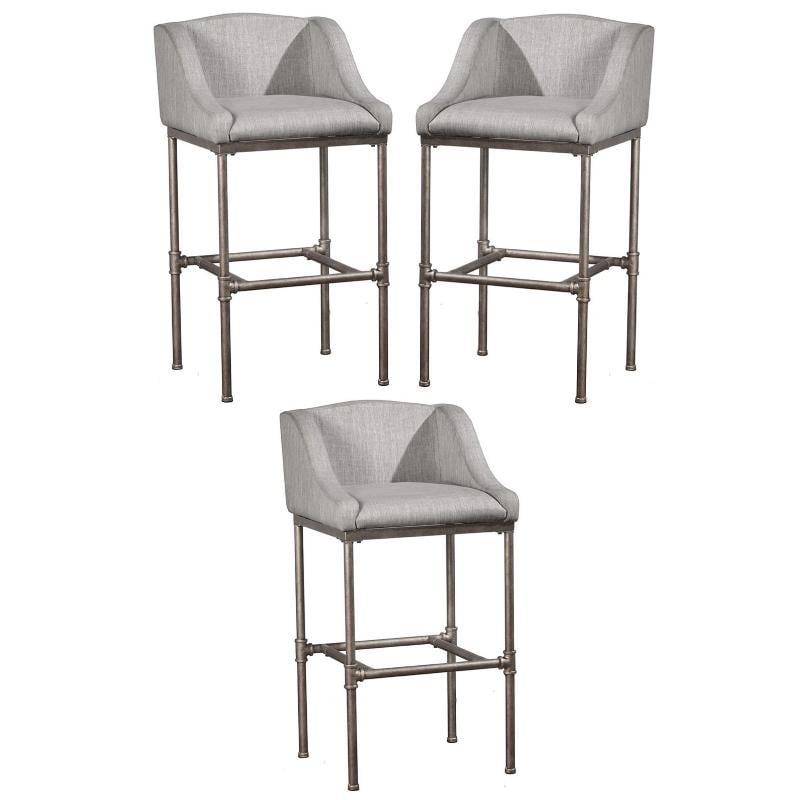 Silver bar stools set best sale of 3