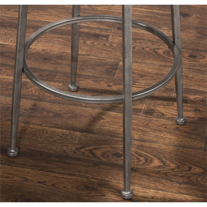 Home Square Swivel Counter Stool In Aged Pewter - Set of 2