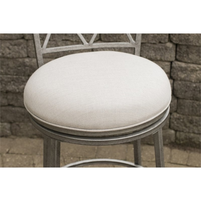 Home Square Swivel Counter Stool In Aged Pewter - Set of 2