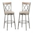 Home Square Swivel Counter Stool In Aged Pewter - Set of 2