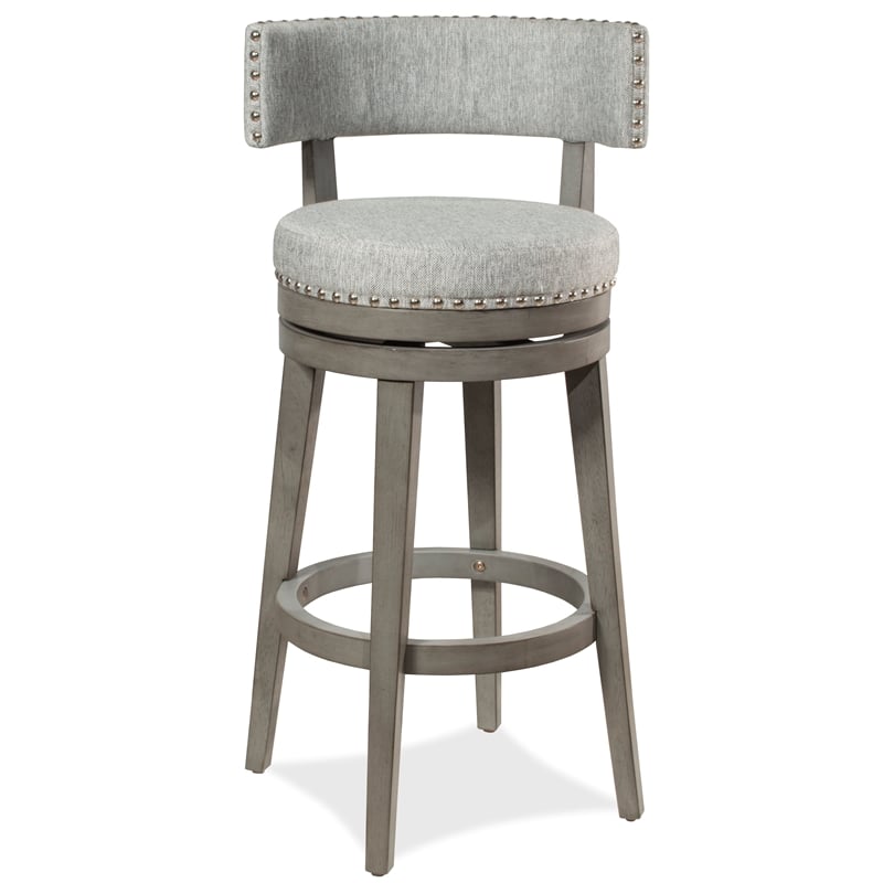 Home Square Swivel Bar Height Stool Antique Gray - Set of 3