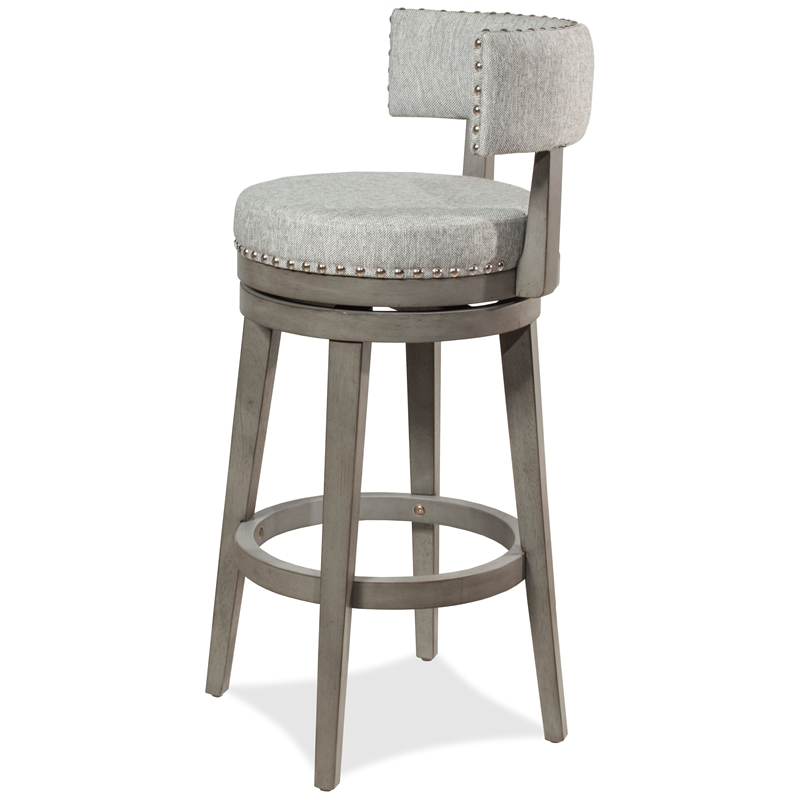 Home Square Swivel Bar Height Stool Antique Gray - Set of 3