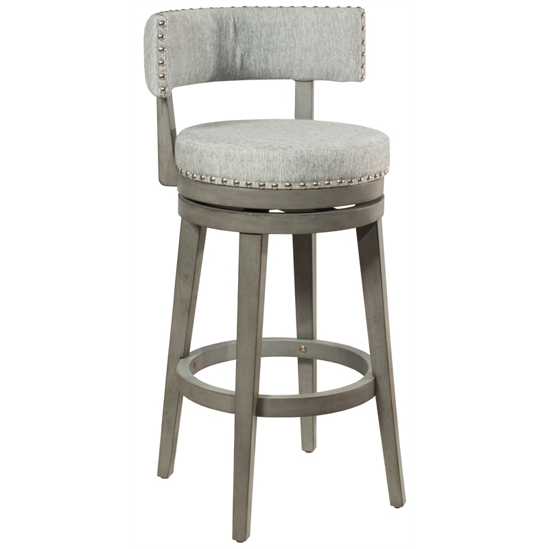 Home Square Swivel Bar Height Stool Antique Gray - Set of 3